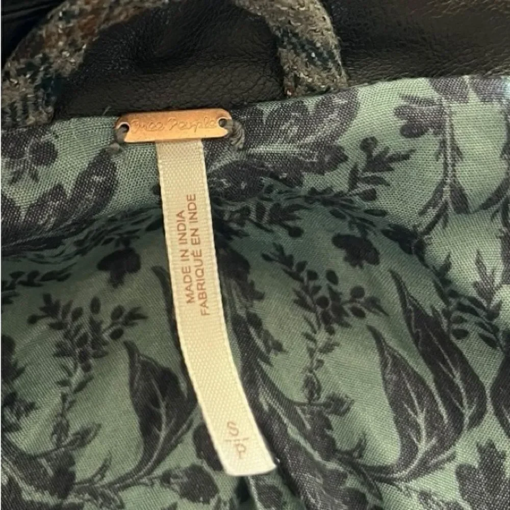 Free People Plaid Double-Breasted Coat